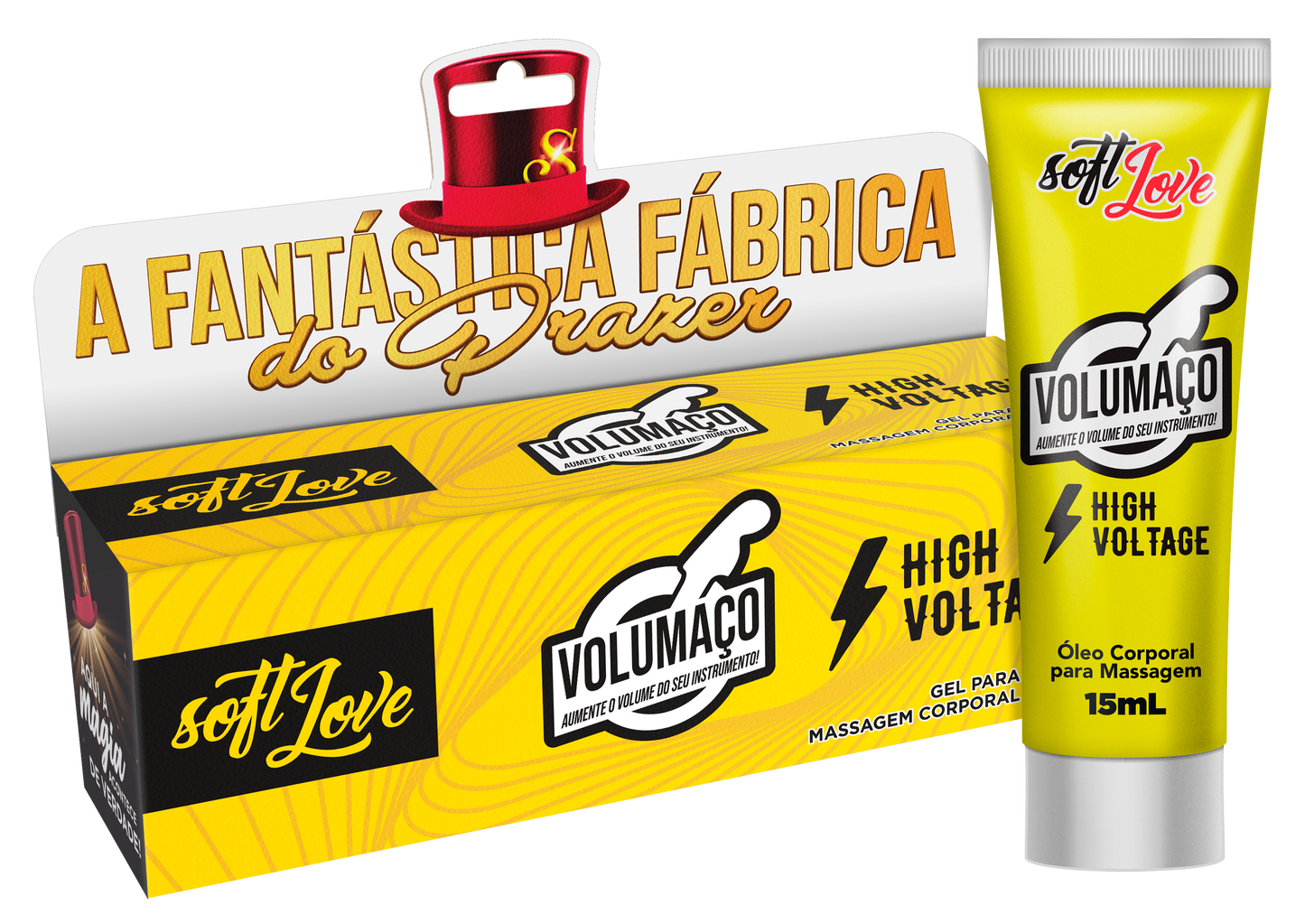 Volumaço High Voltage Gel 15ml - Gel Excitante Masculino para Aumento de Ereção e Prazer