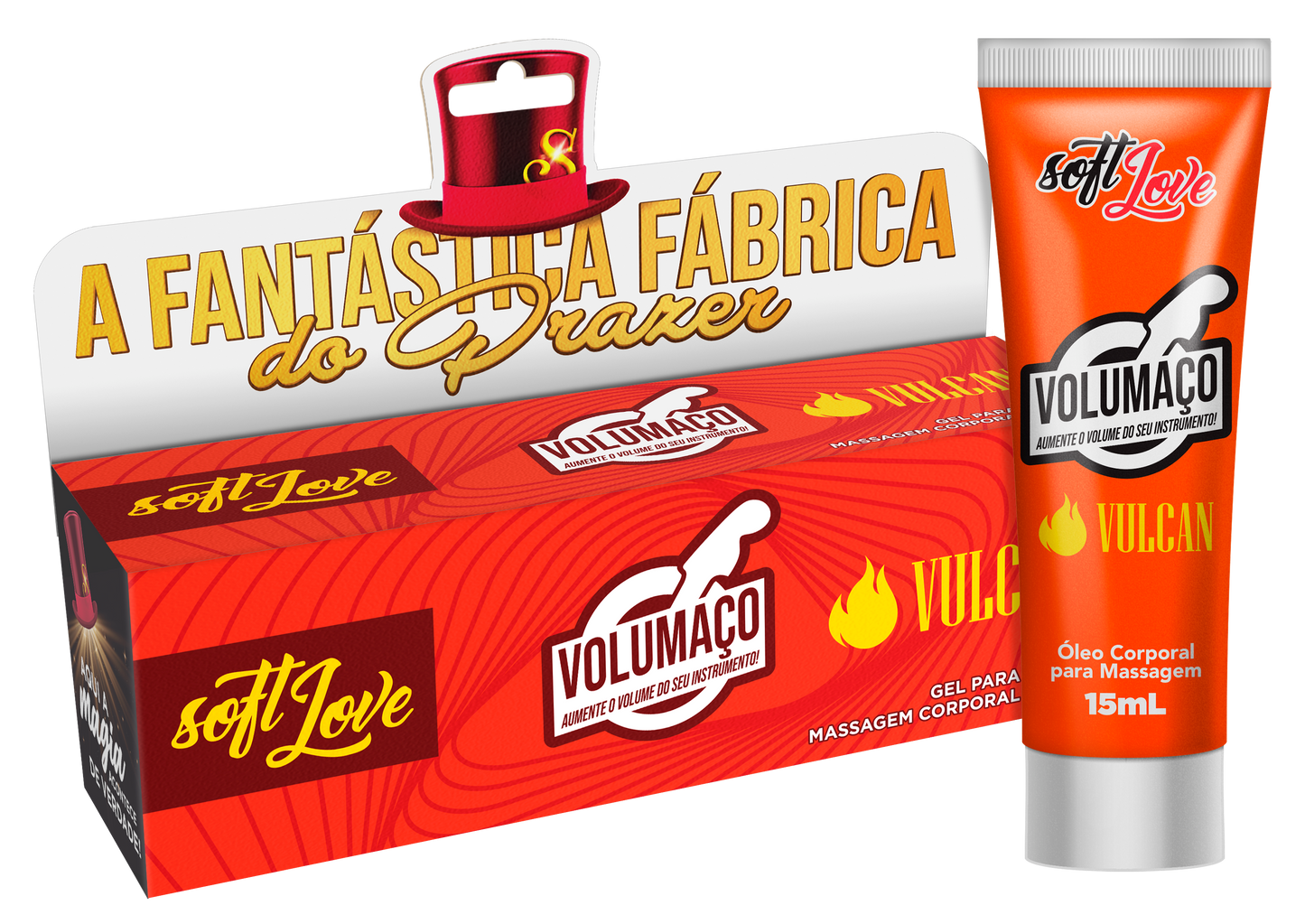 Volumaço Vulcan Gel 15ml - Excitante Masculino para Aumento de Ereção e Desempenho Sexual