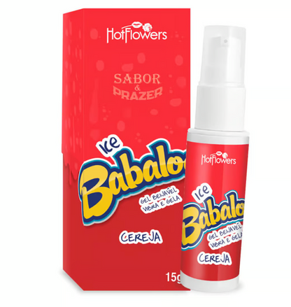 Babaloo Ice Gel Beijável Vibra e Gela 15g Hot Flowers