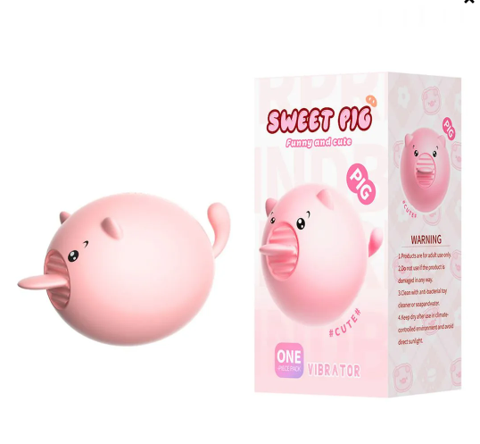 Estimulador Clitoriano em Formato de Porquinho Lilo Sweet Pig - com 10 Modos de Vibração - VipMix