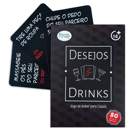 Jogo de Cartas para Casais Desejos e Drinks, Diversão ao Cubo