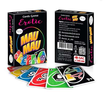 Jogo de Cartas Erótico para Casais e Amigos Mau Mau