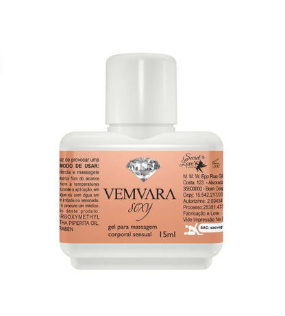 Gel Lubrificante Esquenta e Esfria Vemvara 15ml - Experiência Sensual Secret Love