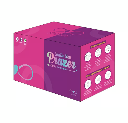 Cinta Peniana Couro com Prótese Realística com Vibro 18X4cm Soulsex