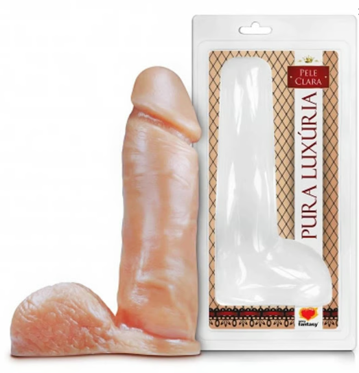 Prótese Realística com Escroto Pura Luxúria 20,5x4,7 cm - Sexy Fantasy